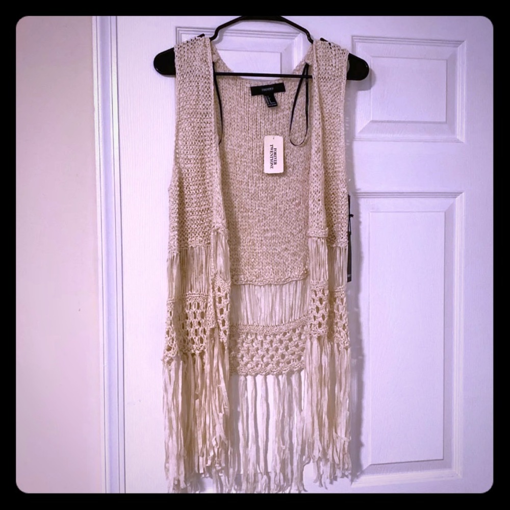 Crochet open front cardigan